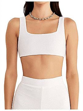 Rumer Rosa Crop Top in White (view 2)