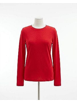 summum woman Crewneck Long Sleeve Top in True Red (view 1)