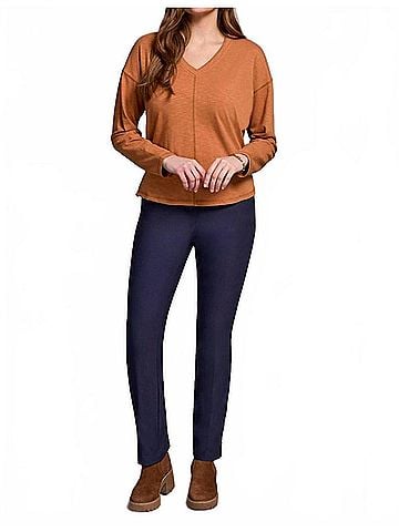 Tribal Slub Knit Flatlock Top in Bran (view 2)