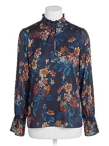 Elie Tahari Hollis Floral &amp; Stripe Blouse in Paradise Print (view 1)