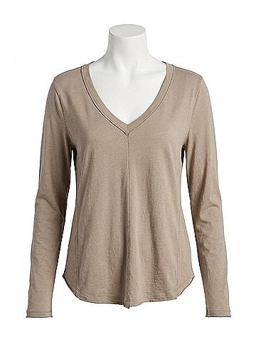 Z Supply Vail Long Sleeve Top in Pebble Moon (view 1)