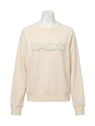 Z Supply Vacay Crewneck Sweatshirt in Vanilla Ice (view 1)