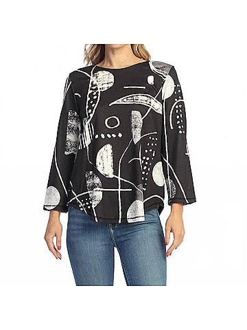 Jess & Jane Round Neck Top in Canvas (view 2)