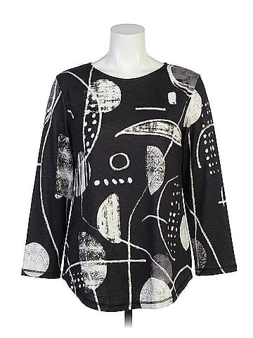 Jess & Jane Round Neck Top in Canvas (view 1)