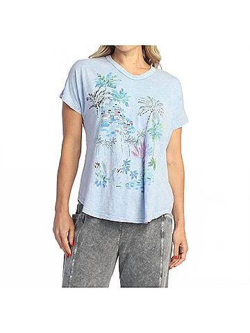 Jess & Jane Mineral Washed Cotton Top in Caribe Sky (view 2)