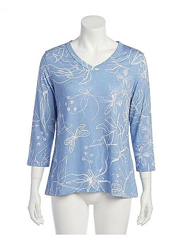 Jess & Jane Soft Touch V-Neck Top in Darling (view 1)