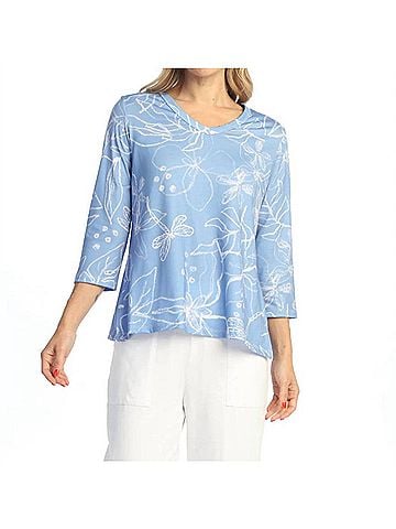 Jess & Jane Soft Touch V-Neck Top in Darling (view 2)