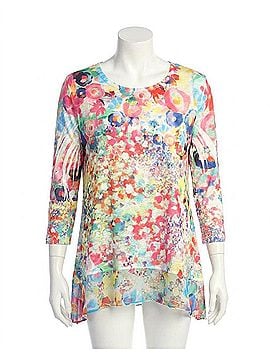 Jess & Jane Chiffon Hem Top in Meadow (view 1)