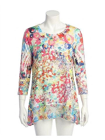 Jess & Jane Chiffon Hem Top in Meadow (view 1)