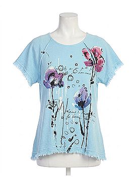 Jess & Jane Mineral Washed Gauze Cotton Top in Postcard (view 1)