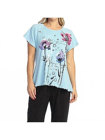 Jess & Jane Mineral Washed Gauze Cotton Top in Postcard (view 2)