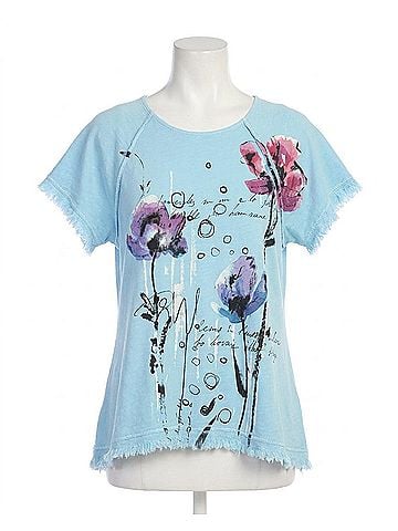 Jess & Jane Mineral Washed Gauze Cotton Top in Postcard (view 1)