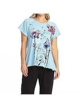 Jess & Jane Mineral Washed Gauze Cotton Top in Postcard (view 2)