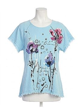 Jess & Jane Mineral Washed Gauze Cotton Top in Postcard (view 1)