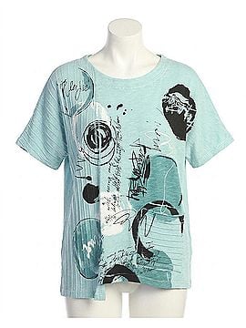 Jess & Jane Mineral Washed Cotton Rib Contrast Top in Tempo (view 1)