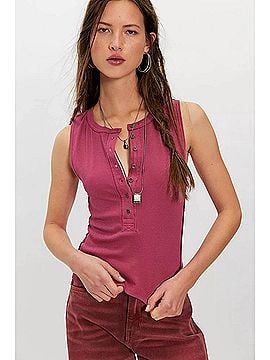 Free People Jamie Henley Tank Top in Sangria (view 2)