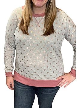 Honeyme Dot Weekender Tee in Rose Gold/Heather Grey (view 2)