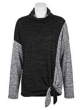 Promesa U.S.A. Color Block Knit Top in Charcoal/Black (view 1)