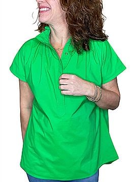 Caryn Lawn Emily Top in Kelly Green (view 2)