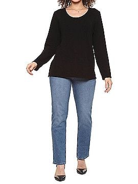Parsley & Sage Wanda Long Sleeve Top in Black (view 2)