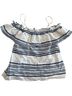 Splendid Stripes White Blue Short Sleeve Blouse Size XL - photo 1