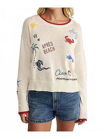 Z Supply Seas The Day Sienna Sweater in White (view 2)