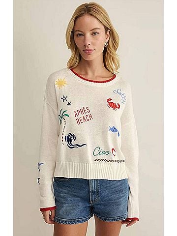 Z Supply Seas The Day Sienna Sweater in White (view 2)