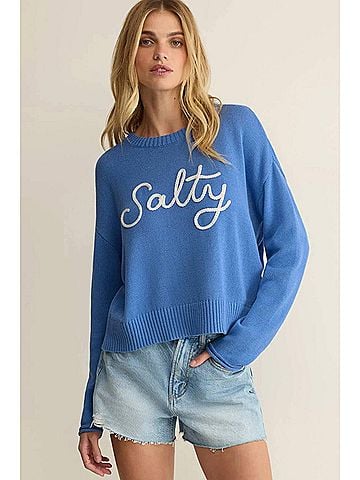 Z Supply Sienna Salty Sweater in Marina (view 2)