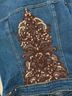 Cache Solid Blue Brown Denim Jacket Size XS - photo 4