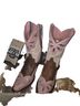 Junk Gypsy 100% Leather Pink Silver Brown Boots Size 7 1/2 - photo 1