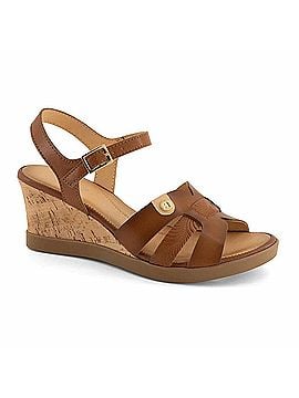 Andrea Women's Ankle-Strap Wedge Sandals in Brown (view 1)