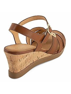 Andrea Women's Ankle-Strap Wedge Sandals in Brown (view 2)