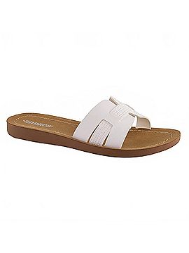 Andrea Women's Casual Sandal in White/ Brown (view 1)