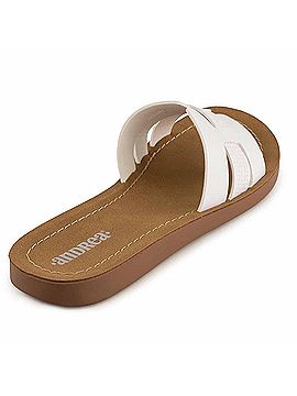 Andrea Women's Casual Sandal in White/ Brown (view 2)