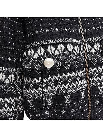 Louis Vuitton Louis Vuitton LV logo intarsia argyle wool boxy aviator jacket (view 2)
