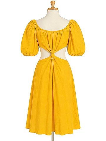 FARM Rio Yellow Midi Knot Dress Casual Dress (view 2)
