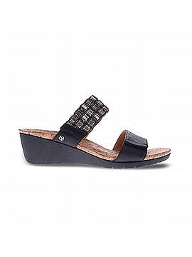 Revere Women's Sorrento Wedge Sandal in Onyx (view 1)