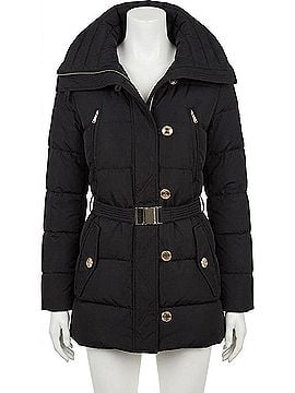 Michael Kors Fur Trim Hooded Down Coat in Black (view 1)