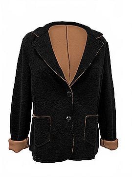 Femme Fatale Women's Lindz Knit Equestrian Blazer in Black/Toffee (view 1)