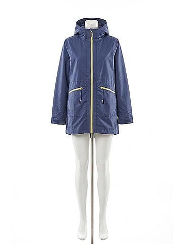 Tribal Water Repellent Lightweight Hooded Coat in Marine (view 1)