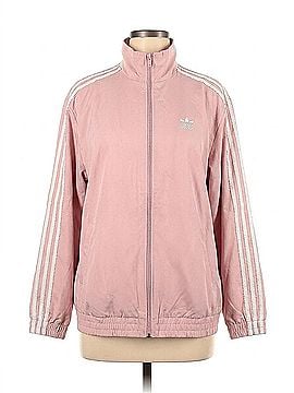 Adidas Striped Track Jacket in Pink (view 1)