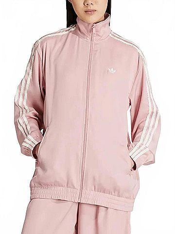 Adidas Striped Track Jacket in Pink (view 2)