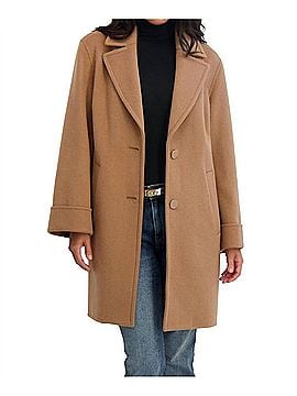 Tahari Double-Faced Soft Wool Topper Coat in Camel (view 2)