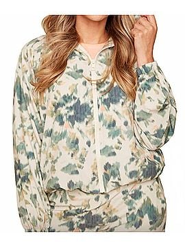 Renuar Hooded Jacket in Oyster Camo Print (view 2)