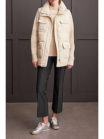 Tribal Quilted Mock Neck Vest in Moonstone (view 2)