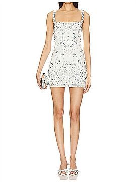 Majorelle Zaly Embellished Dress in White &amp; Blue (view 2)