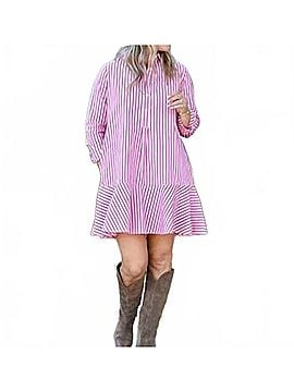 Livro The Polly Shirt Dress in Raspberry Pinstripe (view 2)
