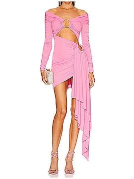 Michael Costello Kurt Mini Dress in Pink (view 2)