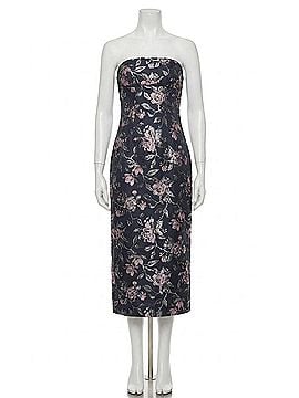 Lulus Perla Jacquard Strapless Midi Dress in Blue (view 1)