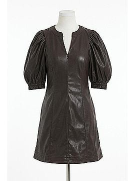 Stellah Vegan Leather Dress in Chocolate (view 1)